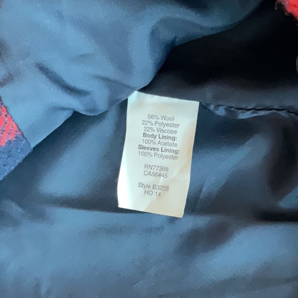 J. Crew Red and Navy Buffalo Check Peacoat - Picture 12 of 12